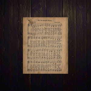 Star Spangled Banner, Antik Noter Konsttryck, 4 juli, Digital nedladdning bild 2
