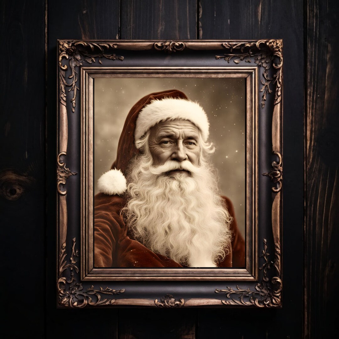 アンティークサンタクロースの肖像画：ヴィンテージセピアクリスマス