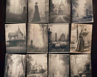 Spooky Printable Snapshot Photographs for Halloween Junk Journals and Crafts