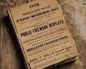July 4th Fireworks Printable Pages for Junk Journals and Vintage Crafts, Digital download