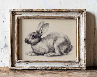 Antique Rabbit Easter Print: Printable Vintage Wall Art (Digital Download)