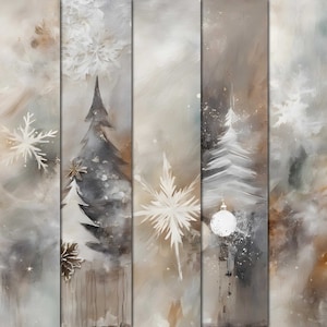 Abstract Christmas Winter Digital 12x12 Background Papers for Scrapbooks Junk Journals Cardmaking Mixed Media Crafts