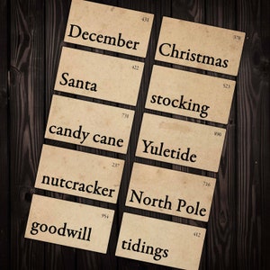 Vintage Christmas Flash Cards: Printable Ephemera (Digital Download)