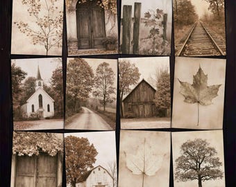 Rustic Autumn Photographs for Fall Collage Crafts, Junk Journals (Digital Download)