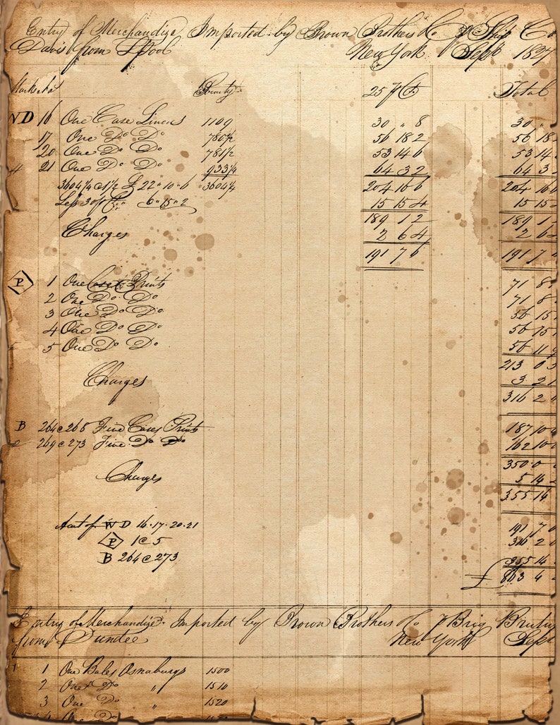 Printable Antique Ledgers Full Size Papers for Junk Journals Etsy