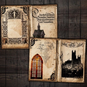 Printable Gothic Journal Pages for Junk Journals - Etsy