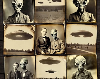 Antique Alien & UFO Photographs: Ephemera for Junk Journals (Digital Download)