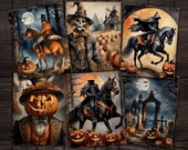 Headless Horseman Halloween Printable Papers: Gothic Junk Journal (Digital Download)