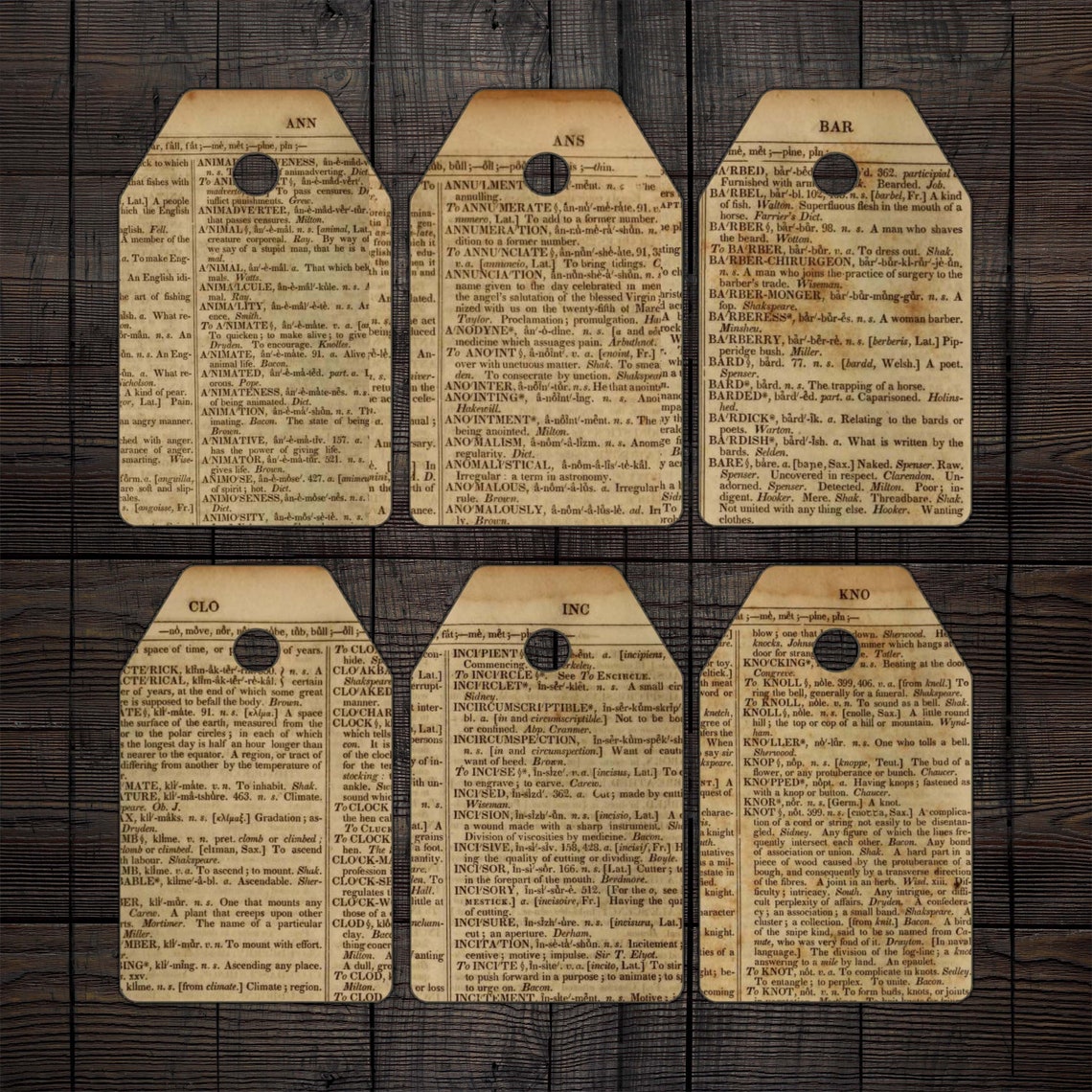 Vintage Dictionary Printable Tags for Junk Journals DIY Paper Etsy