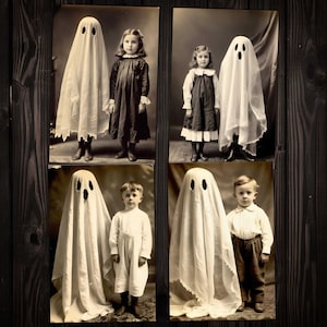Gruselige antike Geister und Kinder Halloween Gothic Druckbare große Fotografien 6x4 Kuriositätenfotos für Junk Journals Karten Mixed-Media-Kunst