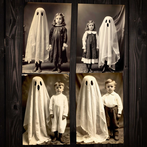 Spooky Antique Ghosts and Children Halloween Gothic Printable Large Photographs 6x4 Curio Photos for Junk Journals Cards Mixed media art