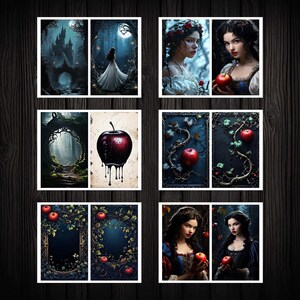 Snow White Half Pages Printable 5x8 Papers, Gothic Dark Fantasy Fairy ...