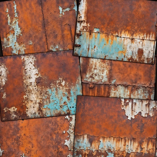 Rust Grunge Printable Background Texture Papers for Junk Journals Mixed media Collage, Scrapbook, Paper crafts, Digital kit download