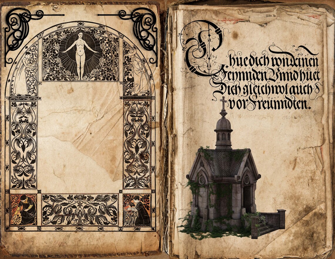 Printable Gothic Journal Pages for Junk Journals Etsy