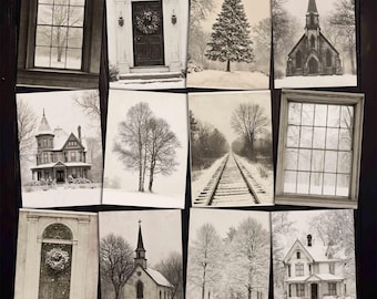 Rustic Winter Snapshots, Photographs for Christmas Collage Crafts, Junk Journals (Digital Download)