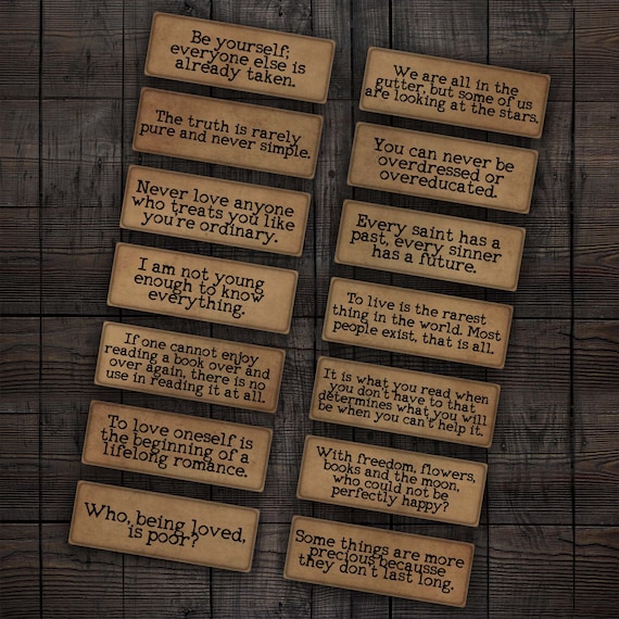 Oscar Wilde Quotes: Junk Journal Ephemera (Digital Download)