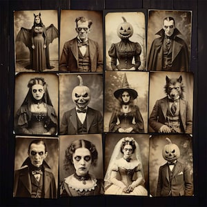 Victorian Halloween Photos: Creepy Collage Sheet for Junk Journals (Digital Download)