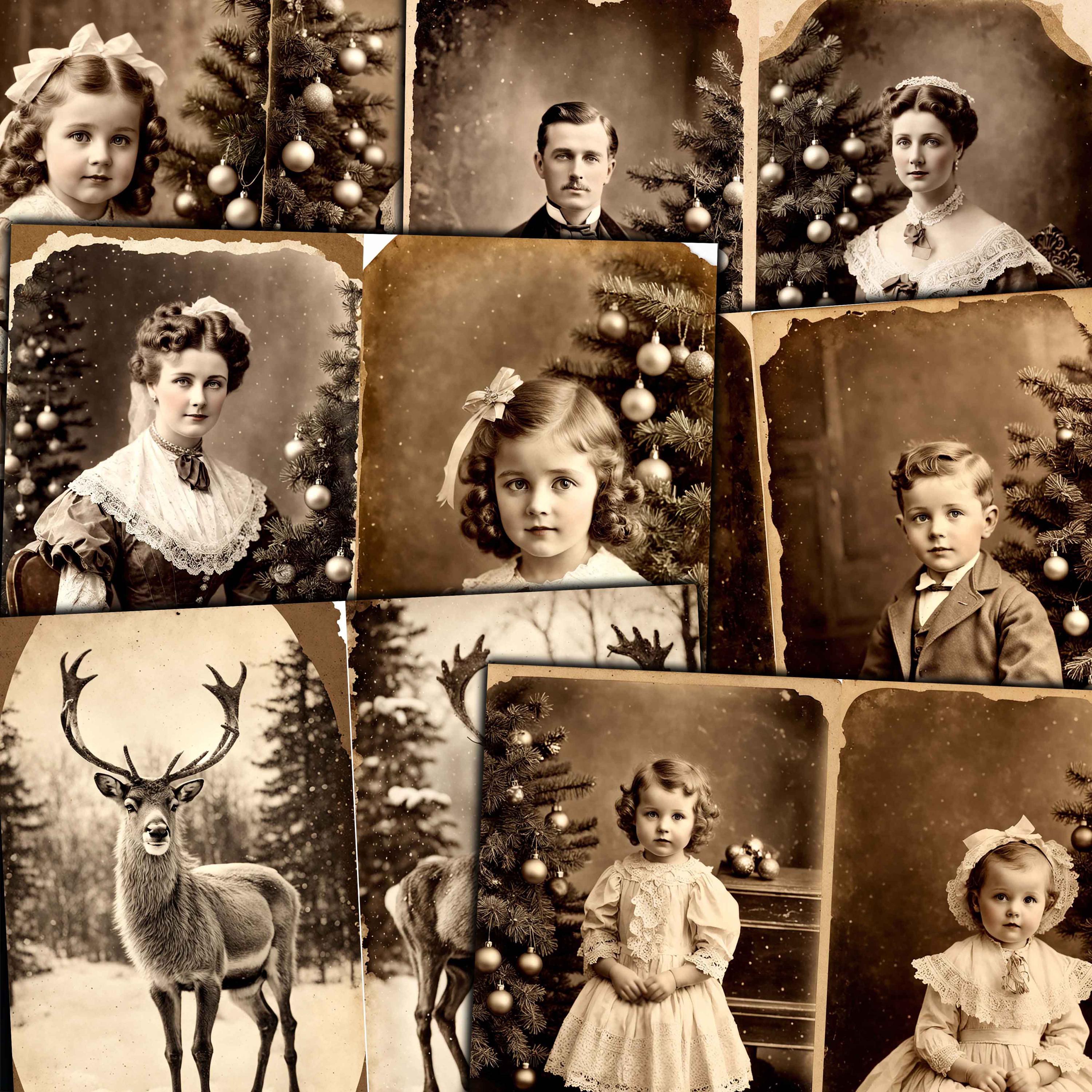アンティーククリスマスポートレートページ：ジャンクジャーナル