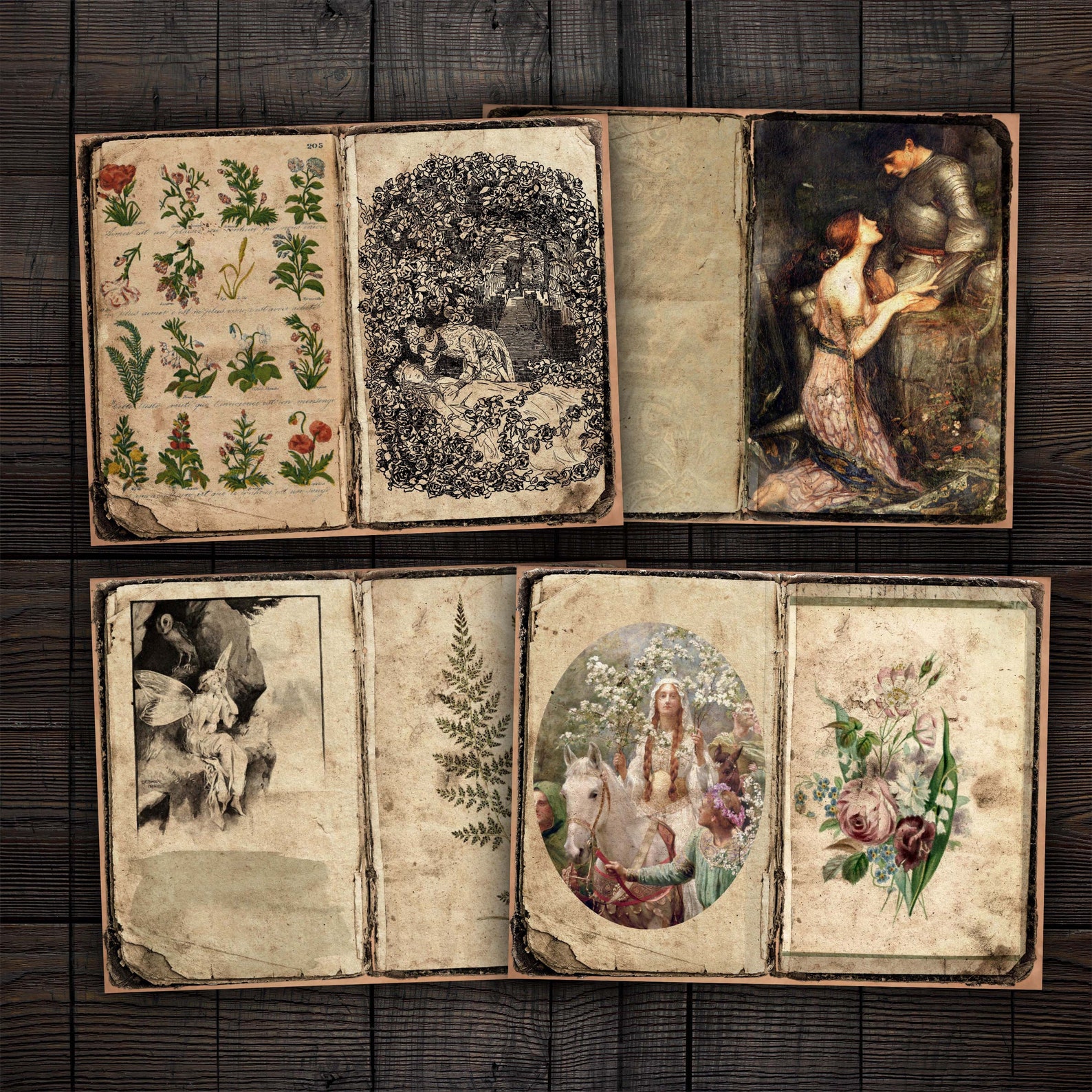 Medieval Fairy Tale Junk Journal Pages Printable Middle Ages | Etsy
