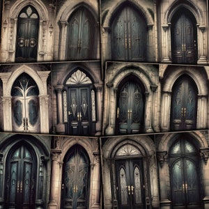 Gothic Doors Digital Paper: Dark Fantasy Junk Journal Pages (Digital Download)