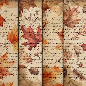 Autumn Leaf Ephemera: Vintage Printable Papers for Junk Journals (Digital Download