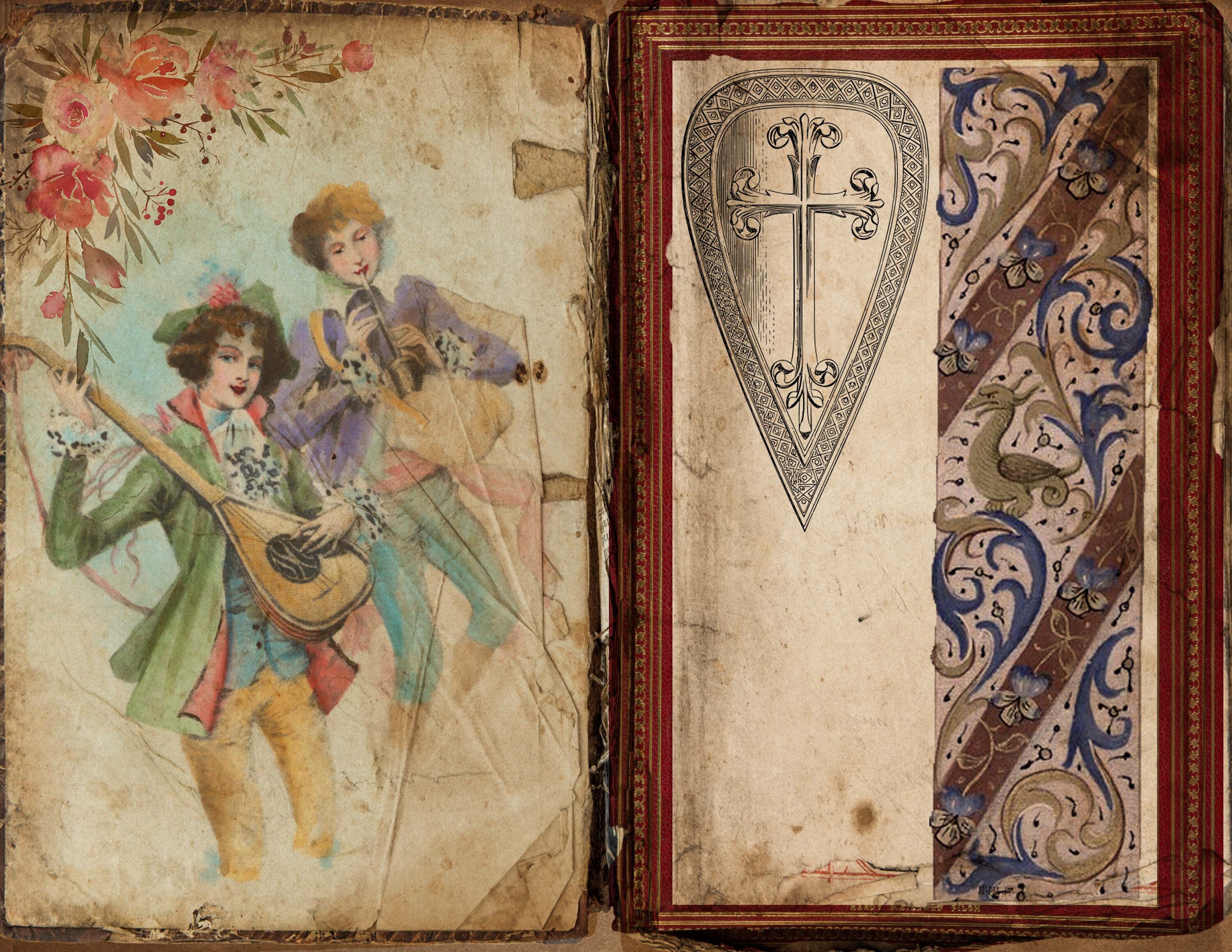 Vintage Medieval Junk Journal Pages, Printable Middle Ages Ephemera for ...