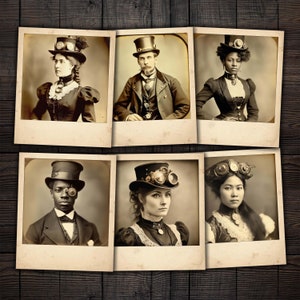 Steampunk Ladies Printable Ephemera: Antique Victorian Photos (Digital Kit)