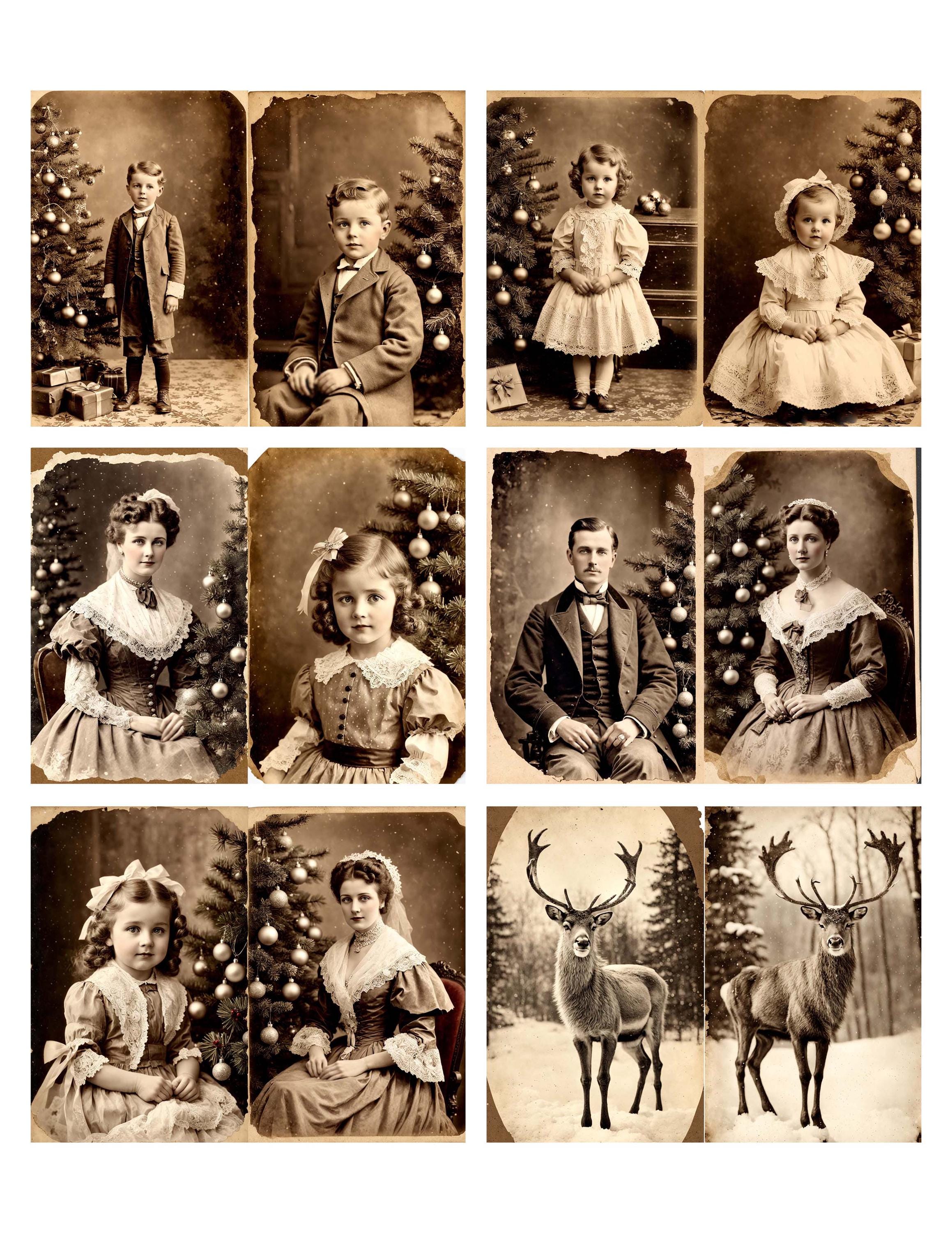 アンティーククリスマスポートレートページ：ジャンクジャーナル