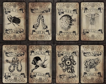 Etiquetas vintage de pociones de Halloween: Efímeras imprimibles para diarios basura (descarga digital)
