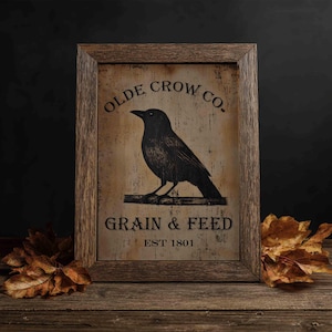 Ausdruckbare Vintage Krähe: Rustikales Halloween Dekor zum Ausdrucken (Digitaler Download 8x10 JPEG Dateien)
