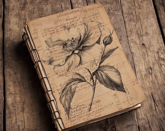 ヴィンテージフラワーエフェメラ：ジャンクジャーナル用のアンティーク