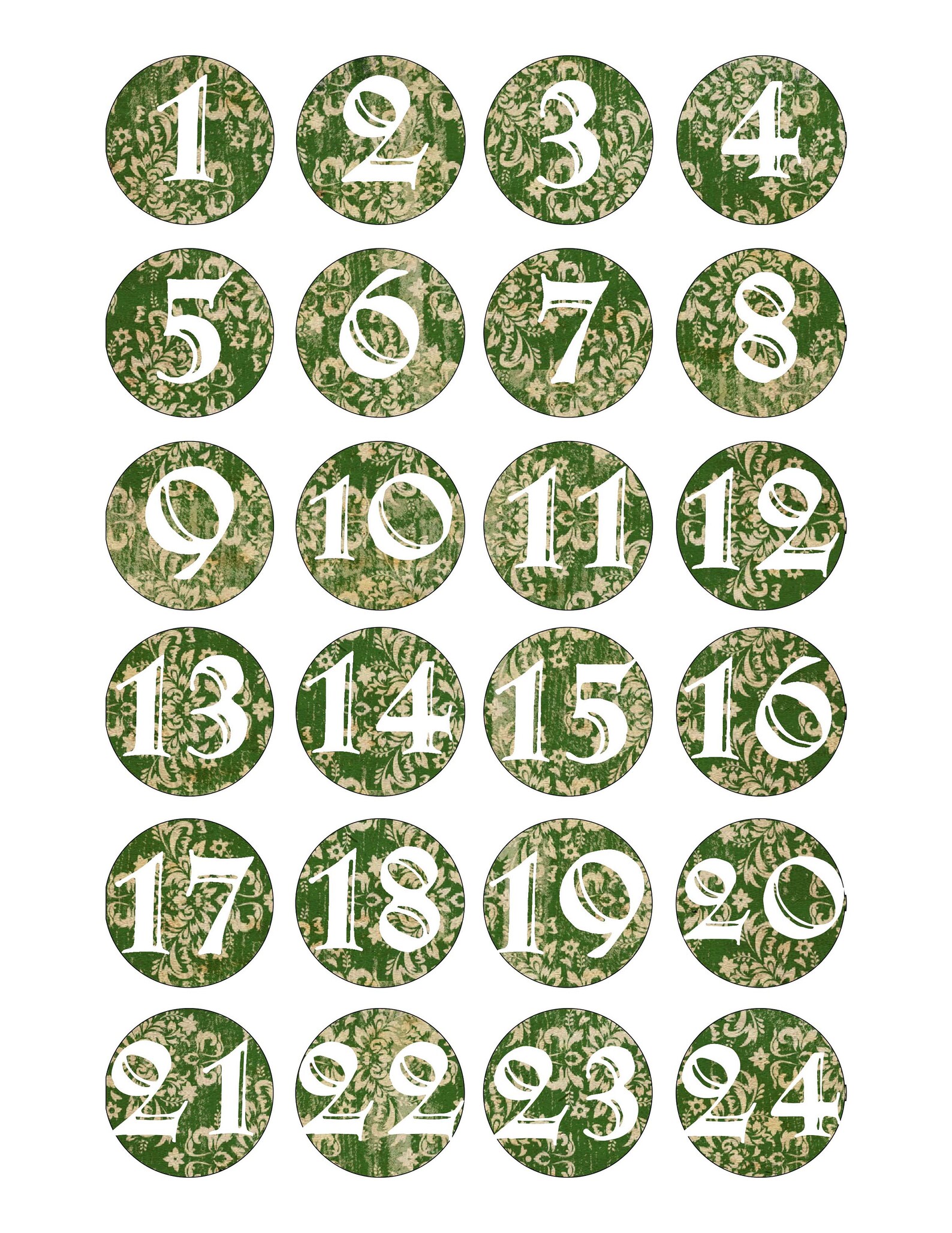 Printable Christmas Numbers for Advent Calendar Junk Etsy