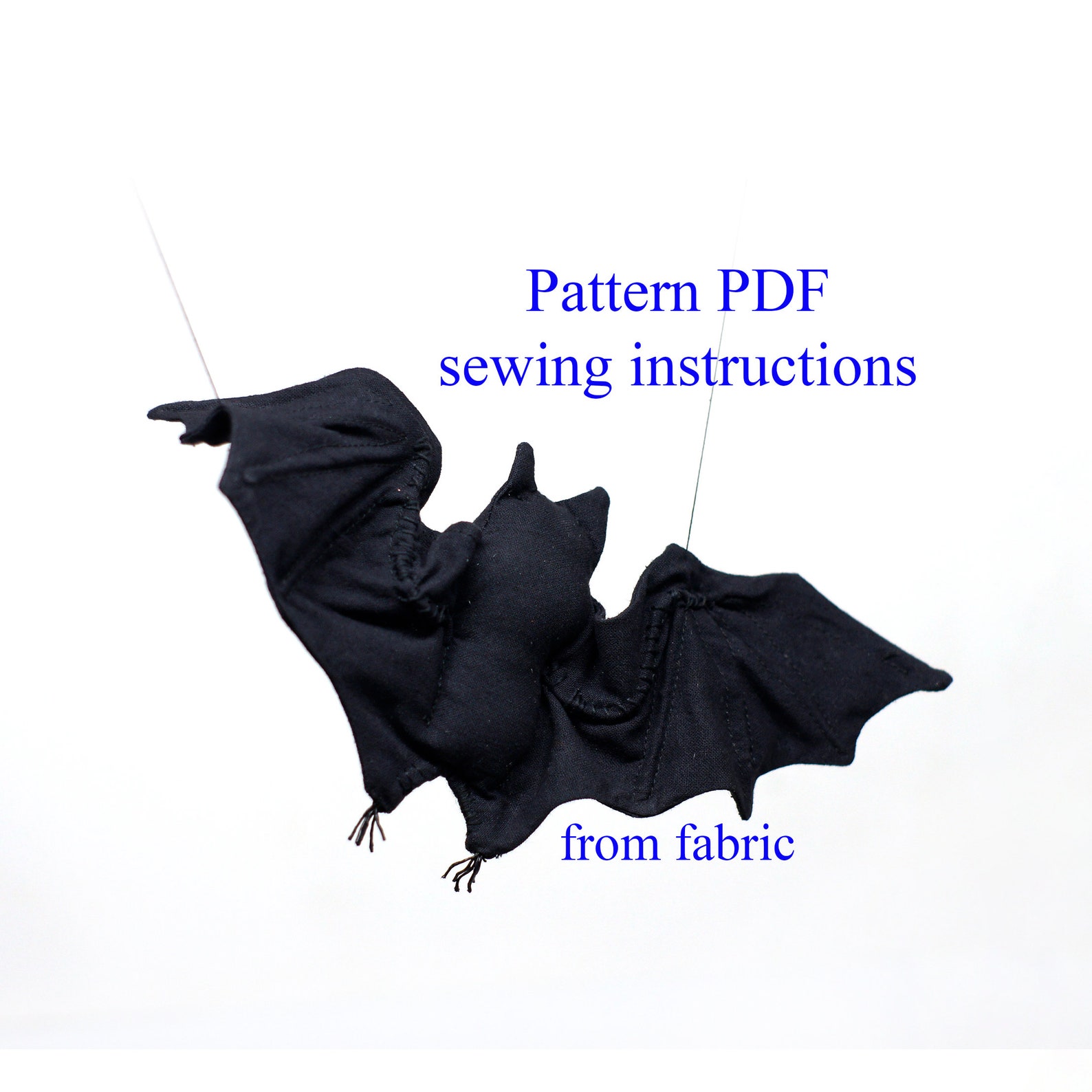 Bat Plush Pattern Bat Handmade Decor Halloween Black Toy Etsy