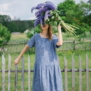 Dolores Button-Through Stripe Knit Dress | Vintage-Inspired