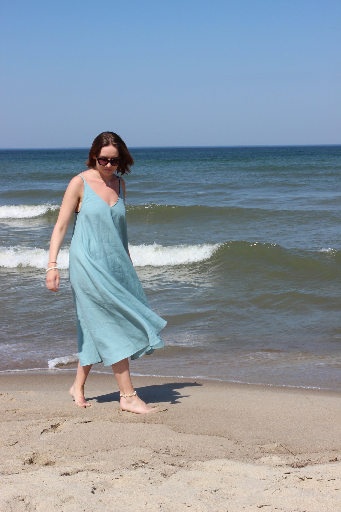 White Maxi Slip Beach Dress
