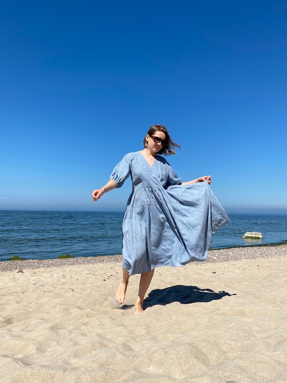 drawstring linen dress drawstring long sleeve loose linen midi dress 280101