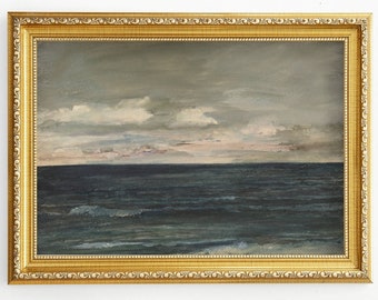 Peinture océanique de paysage marin antique, art mural côtier vintage, impressions giclées d'art