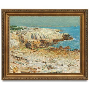 Downloadable vintage seascape oil painting, Printable antique beach print, digital coastal wall art