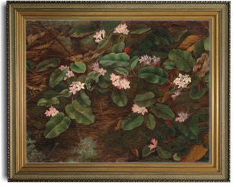 Vintage Trailing Flowers Art Print: Antique Floral Oil Painting (Digital Download)