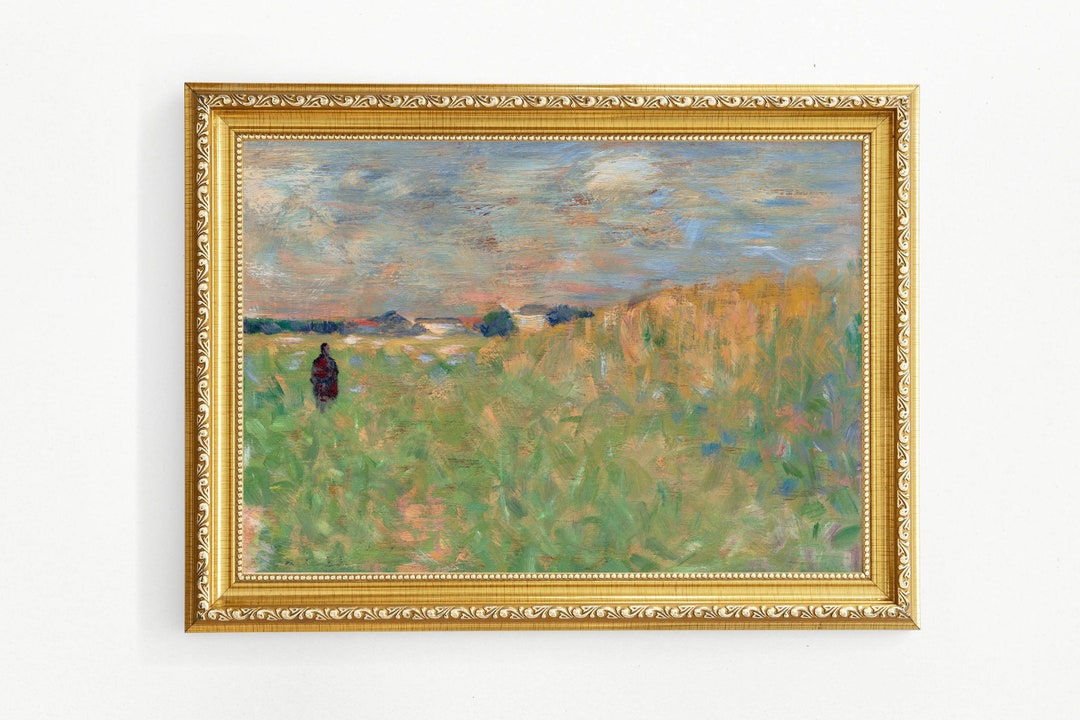 Vintage Landscape Oil Painting: Antique Field Art (digital Download) - Etsy