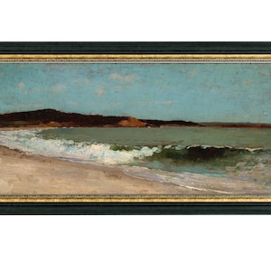 vintage seascape painting beach wall decor ocean print coastal wall art antique beach art ocean landscape painting  mcgee and co art
