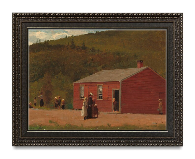 School House Digital download, digital prints, digital art, vintage art, vintage prints, vintage download, oil painting, printable art image 1