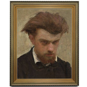 Vintage Male Portrait Oil Painting - Antique Man Art Print (Digital Download)