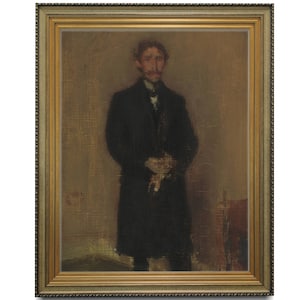 Vintage male portrait painting digital download, Printable art antique oil portrait