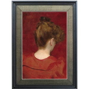 Vintage Woman Portrait Art Print: Antique Oil Painting (Digital Download)