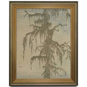 Desenho de árvore musgosa vintage: esboço botânico antigo (impressão digital)