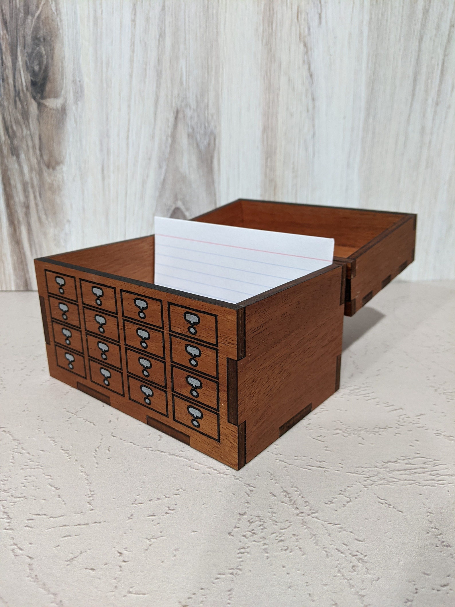 Customizable Card Catalog Box Etsy