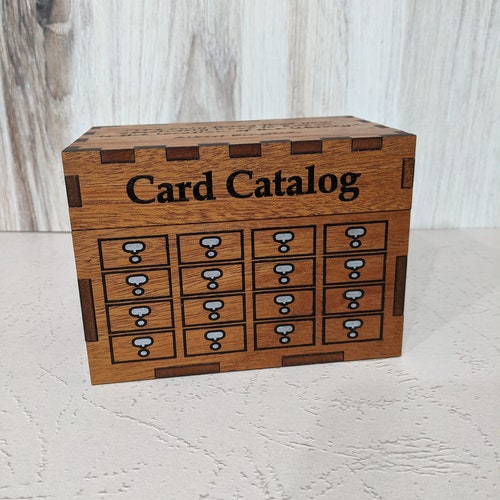 Customizable Card Catalog Box Etsy
