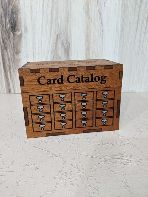 Customizable Card Catalog Box Etsy