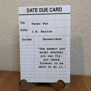 Customizable Date Due Card Sign with Stand